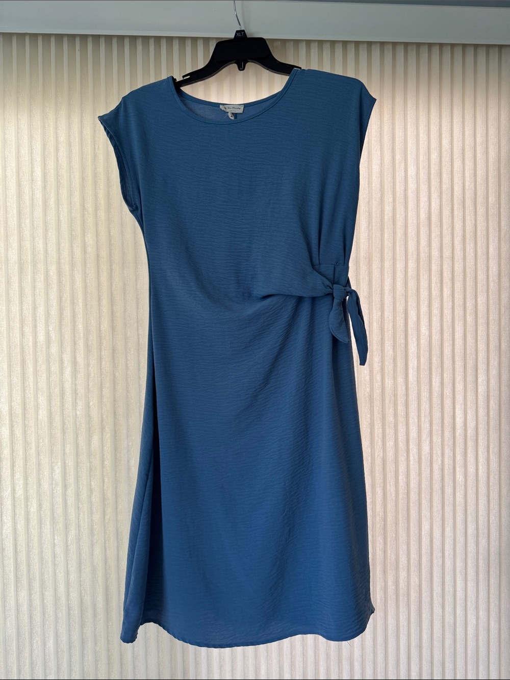 See You Monday Blue Side-Tie Midi Dress